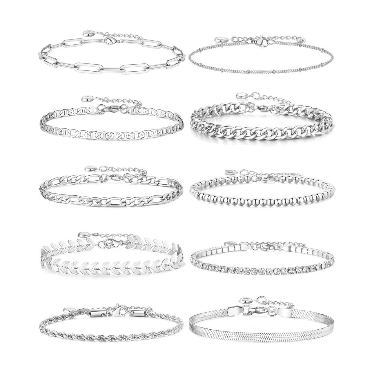 Bracelets Trombone Chic – Ensemble Féminin en Acier Inoxydable