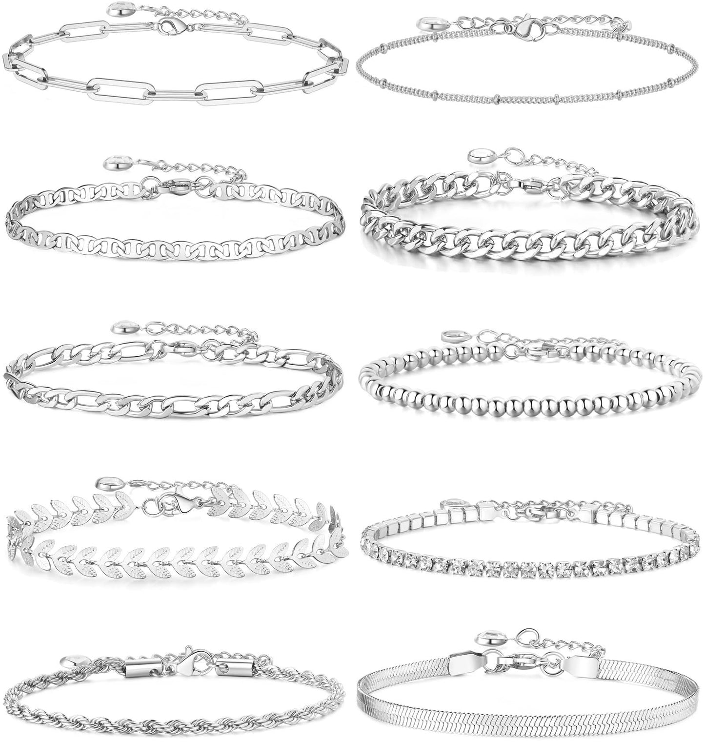 Bracelets Trombone Chic – Ensemble Féminin en Acier Inoxydable