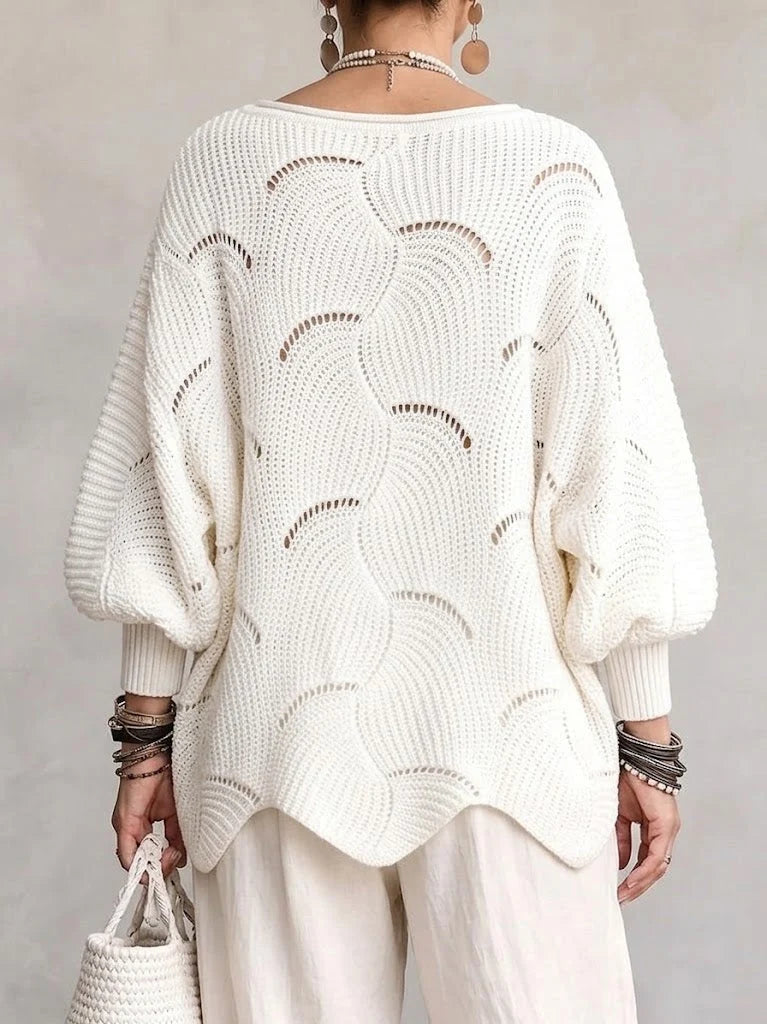 Pull Élégance Bohème Crème